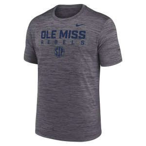 Nike Men's Ole Miss Rebels Grey Velocity Legend Short Sleeve T-Shirt, Small, Gray
