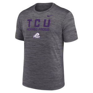 Nike Men's TCU Horned Frogs Grey Velocity Legend Short Sleeve T-Shirt, XL, Gray