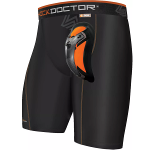 Shock Doctor Boys' Ultra Compression Shorts w/ Cup, Large, Black