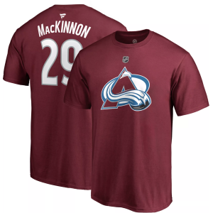 NHL Men's Colorado Avalanche Nathan MacKinnon #29 Maroon Player T-Shirt, Small, Red