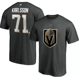 NHL Men's Vegas Golden Knights William Karlsson #71 Grey Player T-Shirt, Small, Gray