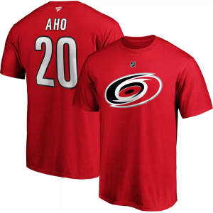 NHL Men's Carolina Hurricanes Sebastian Aho #20 Red Player T-Shirt, Small
