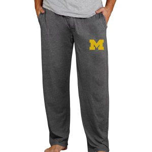 Concepts Sport Men's Michigan Wolverines Charcoal Quest Pants, Small, Gray