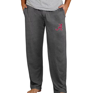 Concepts Sport Men's Alabama Crimson Tide Charcoal Quest Pants, Small, Gray