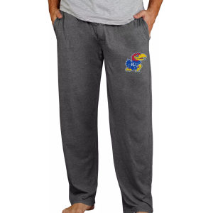 Concepts Sport Men's Kansas Jayhawks Charcoal Quest Pants, Small, Gray