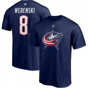 NHL Columbus Blue Jackets Zach Werenski #8 Navy Player T-Shirt, Men's, Medium