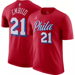 Nike Men's Philadelphia 76ers Joel Embiid #21 Red T-Shirt, XXL
