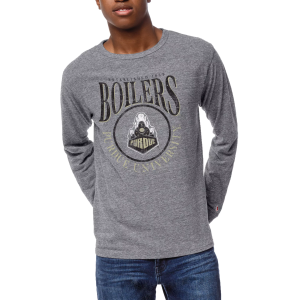 League-Legacy Men's Purdue Boilermakers Grey Victory Falls Long Sleeve T-Shirt, XS, Gray