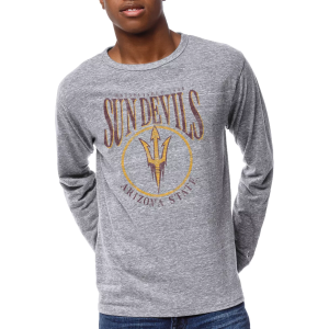 League-Legacy Men's Arizona State Sun Devils Grey Victory Falls Long Sleeve T-Shirt, Small, Gray