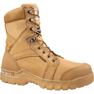 Carhartt Men's Rugged Flex 8'' 400g Waterproof Work Boots, 8 W, Wheat