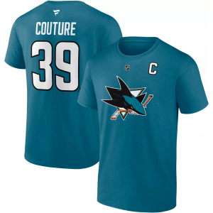 NHL Adult San Jose Sharks Logan Couture #39 Blue T-Shirt, Men's, Medium