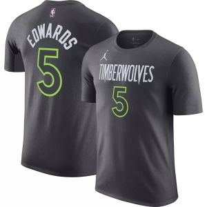 Jordan Men's Minnesota Timberwolves Anthony Edwards #5 Grey T-Shirt, XXL, Gray