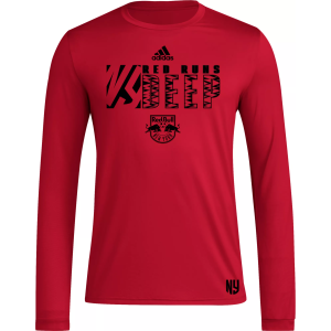 adidas Adult New York Red Bulls 2024 Jersey Hook Red Long Sleeve Shirt, Men's, Medium