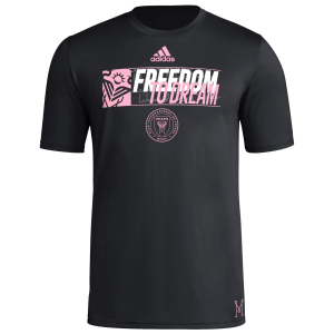 adidas Adult Inter Miami CF 2024 Jersey Hook Black T-Shirt, Men's, Small