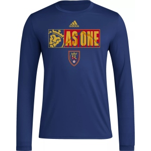 adidas Adult Real Salt Lake 2024 Jersey Hook Navy Long Sleeve Shirt, Men's, Large, Blue