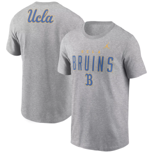 Jordan Men's UCLA Bruins Dark Grey Heather Double Hit Logo T-Shirt, Small, Gray