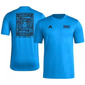 adidas Men's Charlotte FC 2025 Blue Local Warp T-Shirt, Small