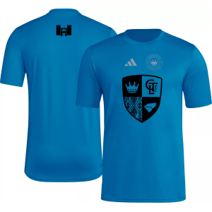 adidas Adult Charlotte FC 2025 Blue Jersey Hook Away T-Shirt, Men's, Small