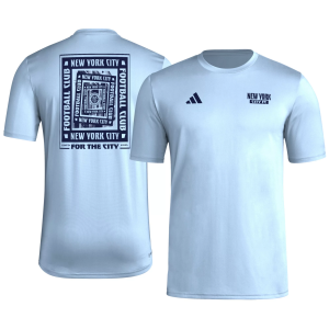 adidas Men's New York City FC 2025 Blue Local Warp T-Shirt, Small