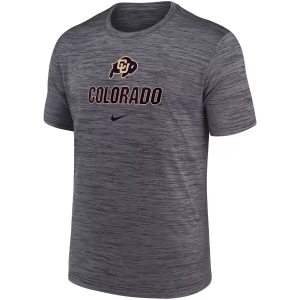 Nike Men's Colorado Buffaloes Grey Dri-FIT Velocity Legend Logo T-Shirt, Small, Gray