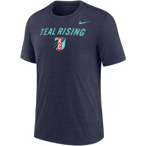 Nike Adult Kansas City Current Wordmark Navy Tri-Blend T-Shirt, Men's, Medium, Blue