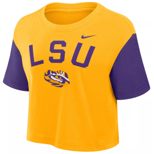 Nike Women's LSU Tigers Color Block Gold T-Shirt, XL, Purple