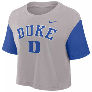 Nike Women's Duke Blue Devils Color Block Grey T-Shirt, Large, Gray