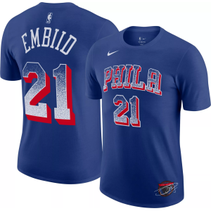 Nike Adult 2024-25 Select Series Philadelphia 76ers Blue Joel Embiid #21 T-Shirt, Men's, Large