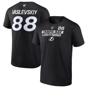 NHL Men's Tampa Bay Lightning Andrei Vasilevskiy #88 Black T-Shirt, Small