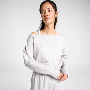 DSG Women's So Soft Off Shoulder Top, XS, Light Heather Grey