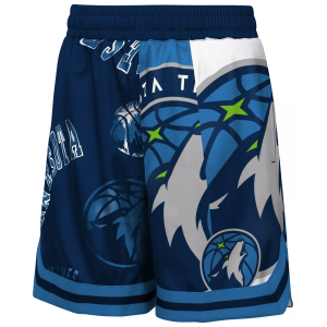 Outerstuff Youth Minnesota Timberwolves Navy Graphic Baller Short, Large, Blue
