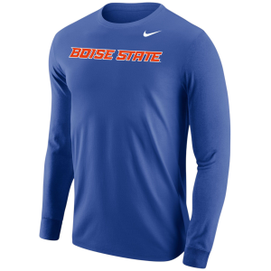 Nike Men's Boise State Broncos Game Royal Wordmark Long Sleeve T-Shirt, Small, Blue