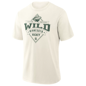 NHL Men's Minnesota Wild Cream Slub Short Sleeve T-Shirt, Large, White