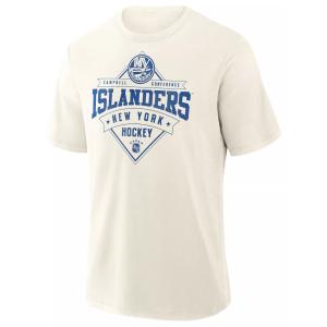 NHL Men's New York Islanders Cream Slub Short Sleeve T-Shirt, Small, White