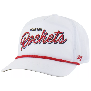 47 Adult Houston Rockets White wordmark Fairway R RF Hitch Adjustable Hat, Men's