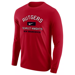Nike Men's Rutgers Scarlet Knights University Red Core Long Sleeve T-Shirt, Large