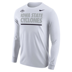 Nike Men's Iowa State Cyclones White Cotton Long Sleeve T-Shirt, Small