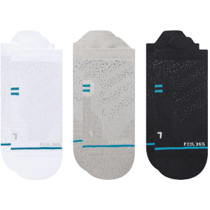 Stance Men's Athletic Tab 3-Pack Socks, Large, White/Black/Grey