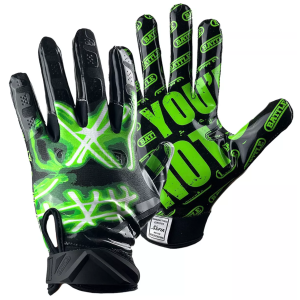 Battle Youth Back Of Hand Nightmare Football Gloves, Medium, Neon Green