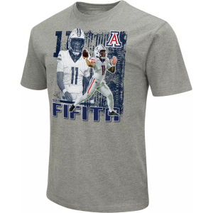 Colosseum Men's Arizona Wildcats Noah Fifita Grey Game Shot T-Shirt, Small, Gray