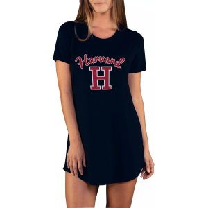 Concepts Sport Women's Harvard Crimson Black Night Shirt, Small