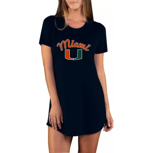 Concepts Sport Women's Miami Hurricanes Black Night Shirt, Small