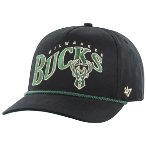 '47 Adult Milwaukee Bucks Wave Hitch Adjustable Hat, Men's, Black