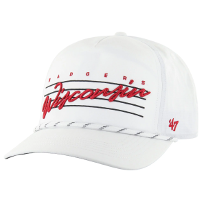 '47 Men's Wisconsin Badgers White Down Burst Hitch Adjustable Hat