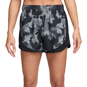 Nike Women's Tempo Dri-FIT Mid-Rise 3" Brief-Lined Camo Running Shorts, XS, Black/Black/Black/Refsilv