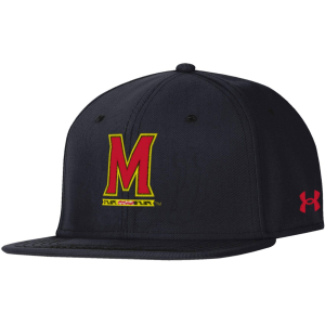 Under Armour Men's Maryland Terrapins Black Fitted Baseball Hat, Medium