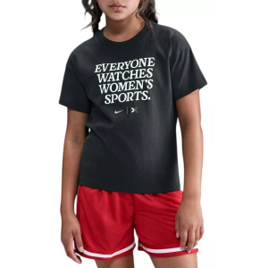 Nike Kids' Sportswear Everyone Watches Women's Sports Graphic T-Shirt, XS, Sail