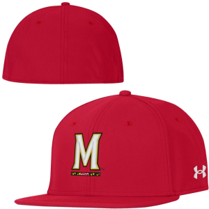 Under Armour Adult Maryland Terrapins Red Baseball Fitted Hat, Men's, Medium