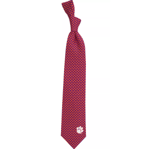 Eagles Wings Clemson Tigers Print Silk Necktie, Men's, Team