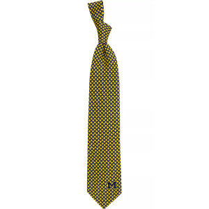 Eagles Wings Michigan Wolverines Print Silk Necktie, Men's, Blue